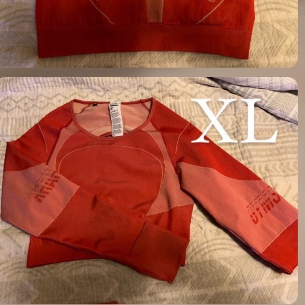 GYMSHARK Turbo Seamless Crop in Red